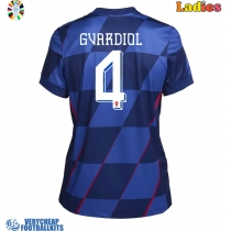 Croatia Josko Gvardiol #4 Replica Away Shirt Ladies Euro 2024 Short Sleeve